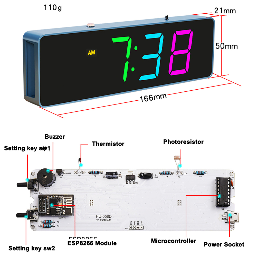 Комплект красочных часов ESP82 – обзор и цена Diy Electronics Gadgets