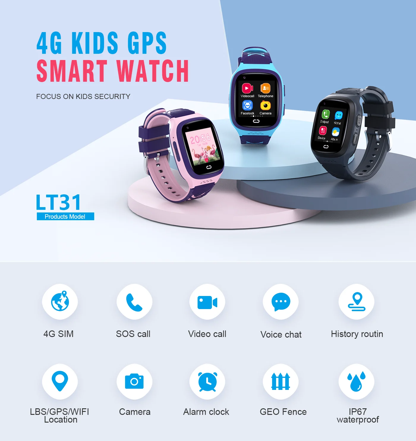 4G Детские Смарт-часы SOS Водо – обзор и цена Smart Watch Kids